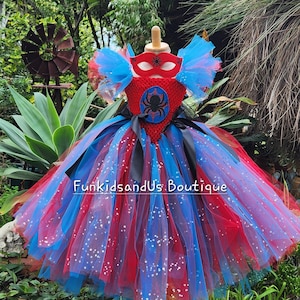 Spider Girl Tutu dress, Spider Costume, Spider Birthday outfit, Halloween Toddler Costume, Super hero Girl Costume, Spider girl Costume