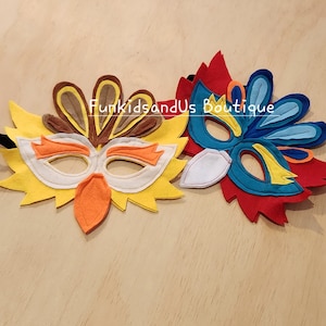 Máscara de pájaro para fiesta - Máscara de fieltro cosida para bebés, niños pequeños, adolescentes y adultos - Máscara de disfraz de animal colorido - Máscara de fiesta para niños