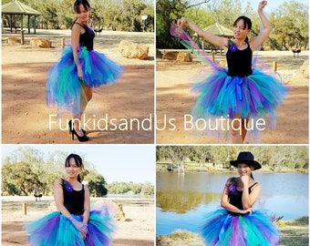 Adult peacock tutu skirt -   Peacock Bustle TuTu-  Teen Ladies Woman Adult Tutu -  Bachelorette party -  Rave or Marathon Race