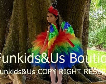 Parrot Tutu Dress Costume - macaw costume - Bird Tutu Dress and Headband Only