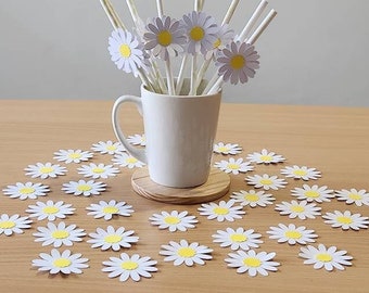 Daisy confetti -  Daisy flower  confetti 4.46cm- party confetti - confetti, birthday decor , table decoration