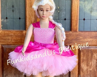 Pink Princes Tutu - Pink tutu Dress - Short tutu Dress - Pink Bbay Dress