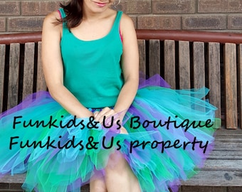 Adult peacock tutu skirt -  tutu for  Teen, Ladies, Woman, Adult Tutu- Adult Rave Skirt- Adult Birthday Tutu