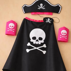 Kids Pirate Costume Set – Skull and Crossbones Cape, Hat and Eye Patch