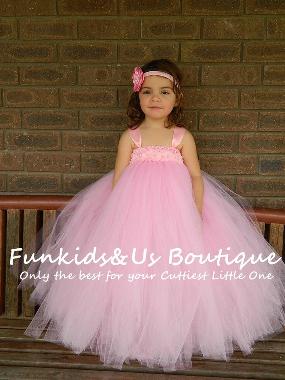 Pink Flower Girl Tutu Dress Pink Wedding Flower Girl Etsy
