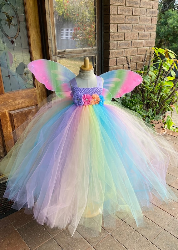 Ivory & Pink Fairy Princess Costume Princess Tutu Dress With Crown, Wand, Wings  Fairy Princess Birthday Fairy Costume for Girls, Dress Up - Etsy