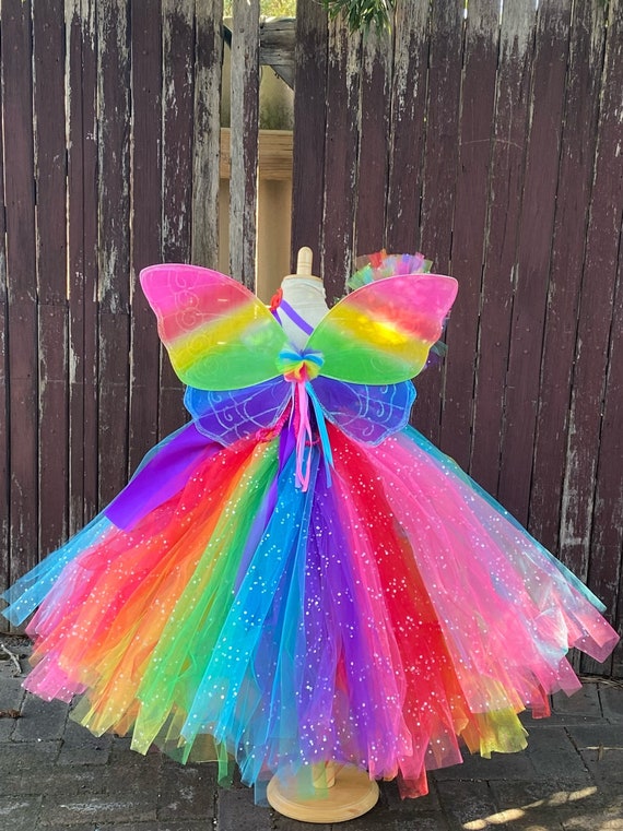 Jupe-short De Danse En Tulle Tie-dye Arc-en-ciel - Pour Fille - Costume De Fête Et Gymnastique