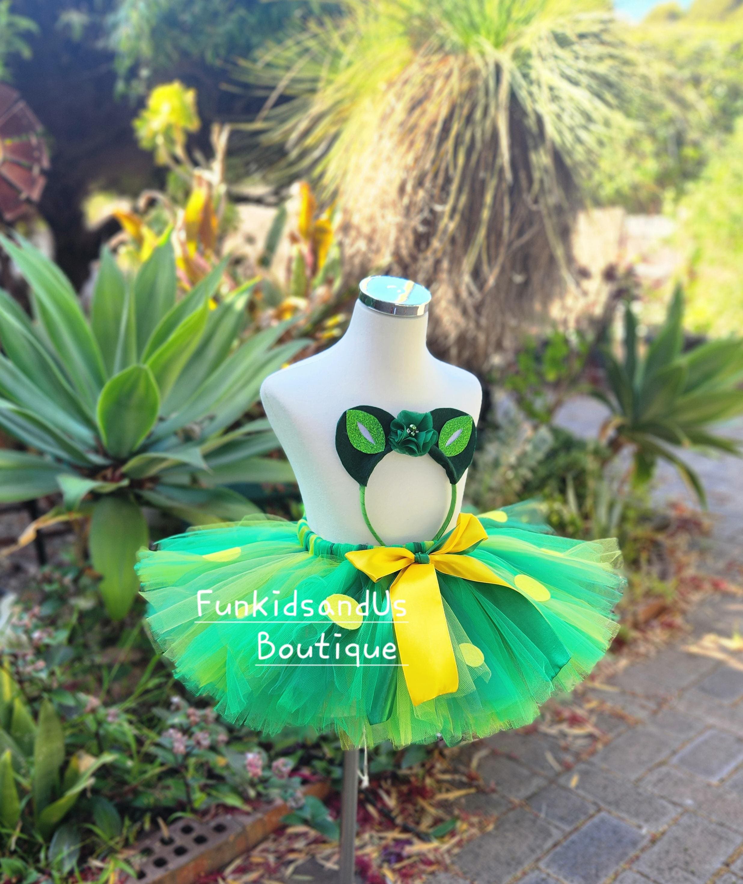 Petitebelle Crocodile 3D Serre-tête Noeud Papillon Queue Gants 4pc Adulte Costume Taille Unique Vert