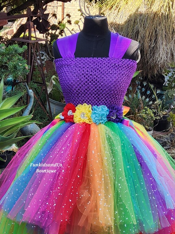 rainbow purple dress Little Dress Shoppe Purple Rainbow Twirly Dress, Girl's, Size: 5-6