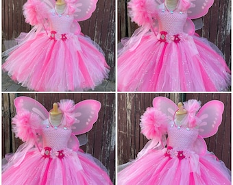 Pink and Hot pink fairy tutu dress- Pink hotpink Tutu- Baby tutu - Toddler Tutu dress