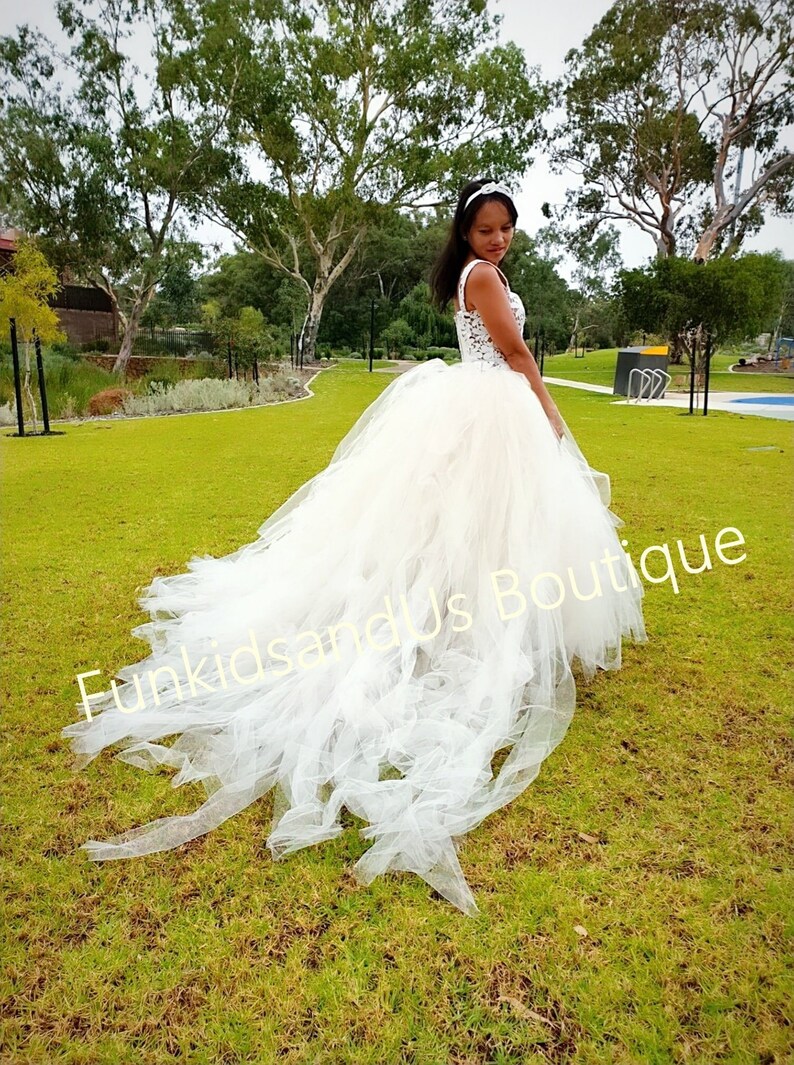 Extra Length Tutu Extra Long Ivory Train Tutu Bridal Etsy