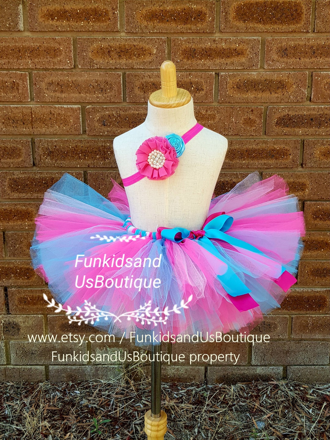 Blue Hot Pink Baby Tutu Skirt , Girls Tutu, Birthday Tutu, Hot Pink Blue Cake Smash Tutu Skirt