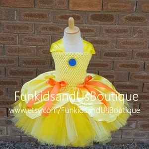 Princess inspired Tutu Dress  Birthday Outfit, Halloween Costume-  Yellow Halloween costume - Yellow tutu dress