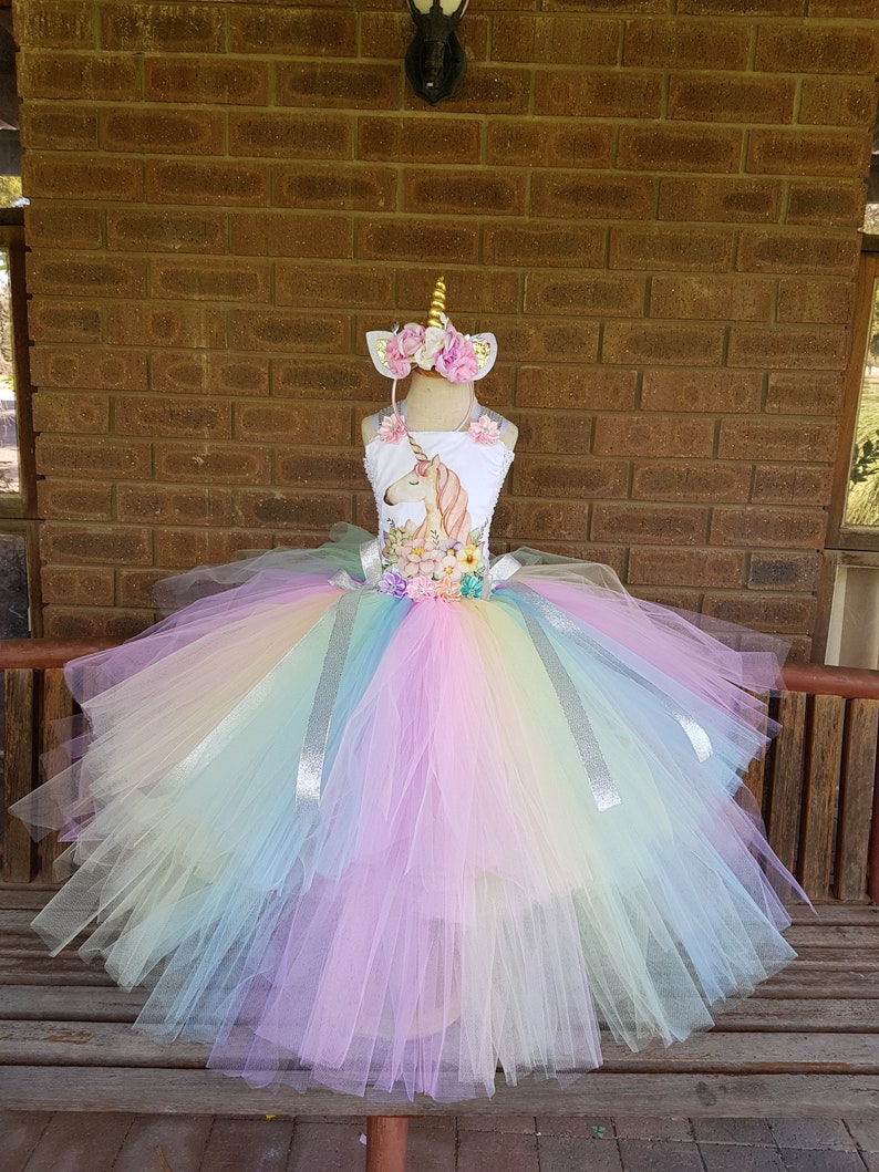 Pastel Dress first birthday Pastel Unicorn Tutu Dresses Birthday girl Unicorn Birthday Costume