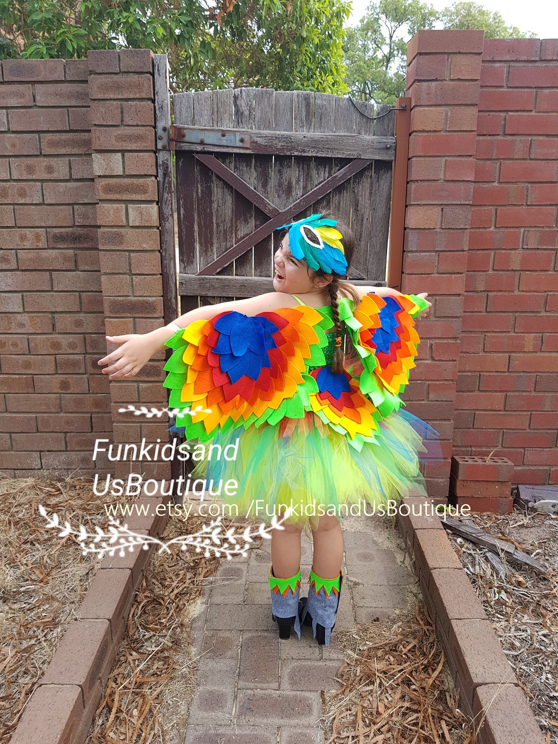 Bird Wings Costume Kids Lorikeet Bird Wings Tail and Mask Etsy Canada