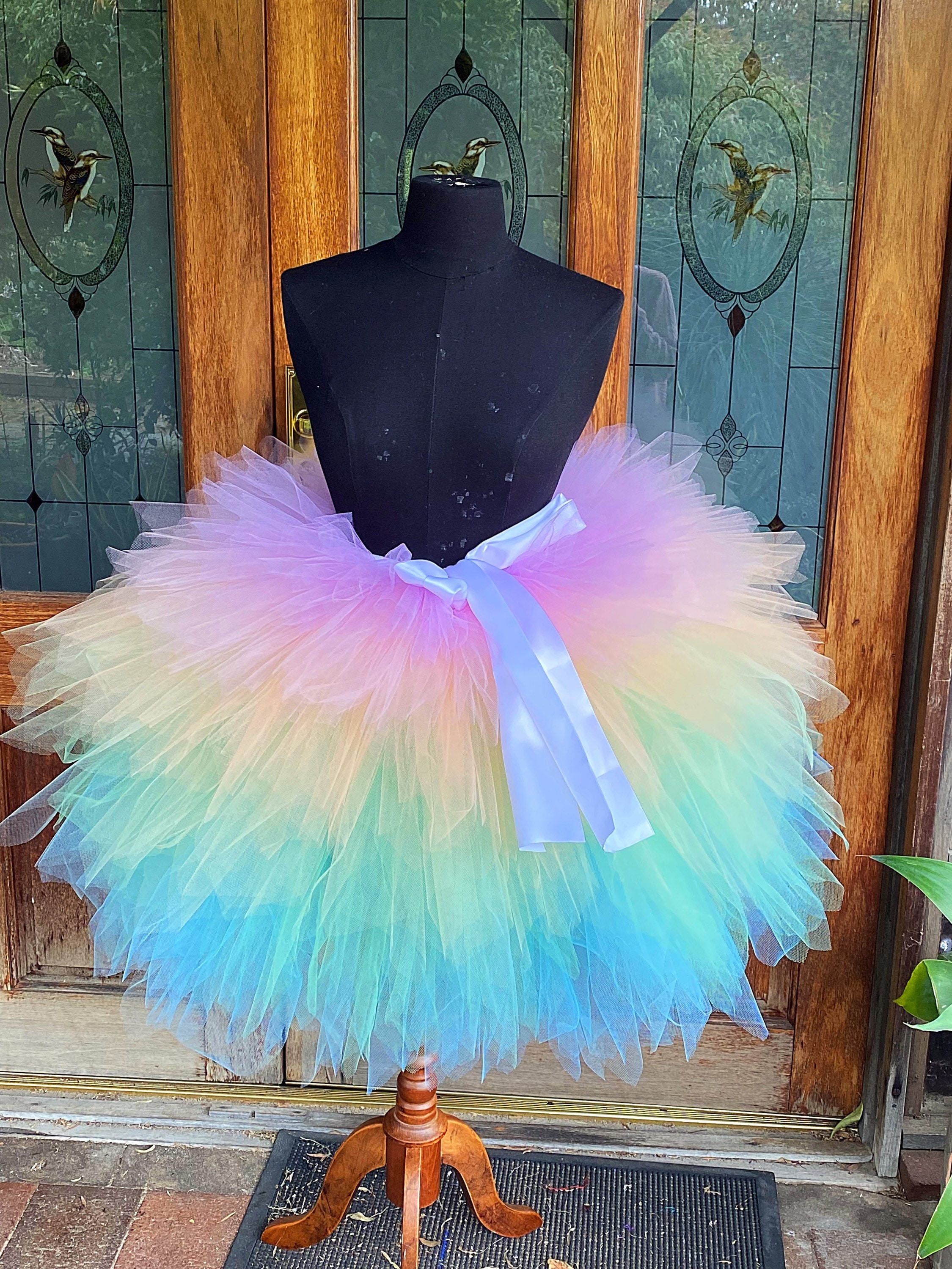 Adult Rainbow Pastel Tutu Skirt Adult Layered Tutu Skirt Etsy Australia