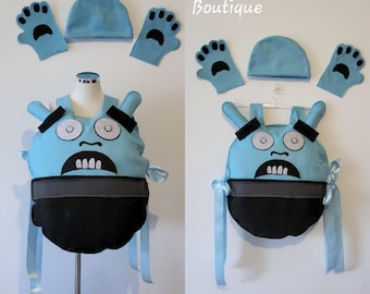 Light Blue Monster Inspired Costume – Handmade Kids Cosplay Outfit