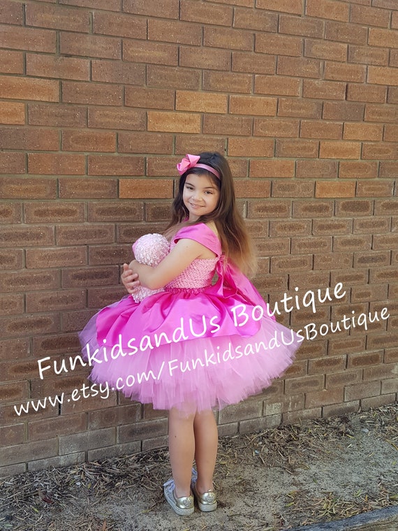 Traje de cumpleanos de vestido de tutu inspirado en princesa vestido de princesa rosa disfraz de Halloween Tamano hasta la rodilla vestido corto Etsy Mexico