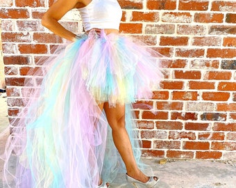 Adult tutu High-Low style-  Bridesmaids Engagement Photos Bachelorette-  Adult High Low Skirt - Pastel Adult turu