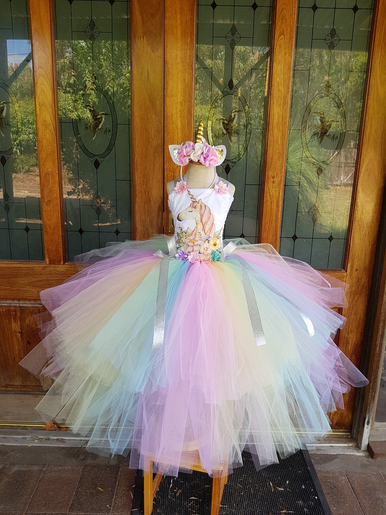Pastel Dress first birthday Pastel Unicorn Tutu Dresses Birthday girl Unicorn Birthday Costume