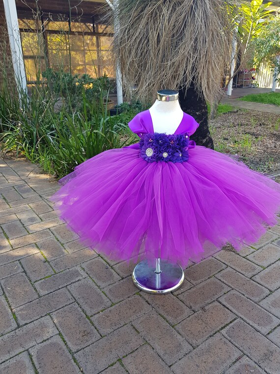Purple Flower Girl Tutu Dress with big Wide Straps beautiful handmade tutu dress flowergirl Purple Flower Girl Tutu Dress with big Wide Straps beautiful handmade tutu dress flowergirl