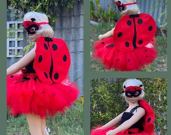Adult Ladybug Costume, Kids Ladybug Wings, World Book Day Ladybird Costume,  Available on Sizes Child-adult S-XL 