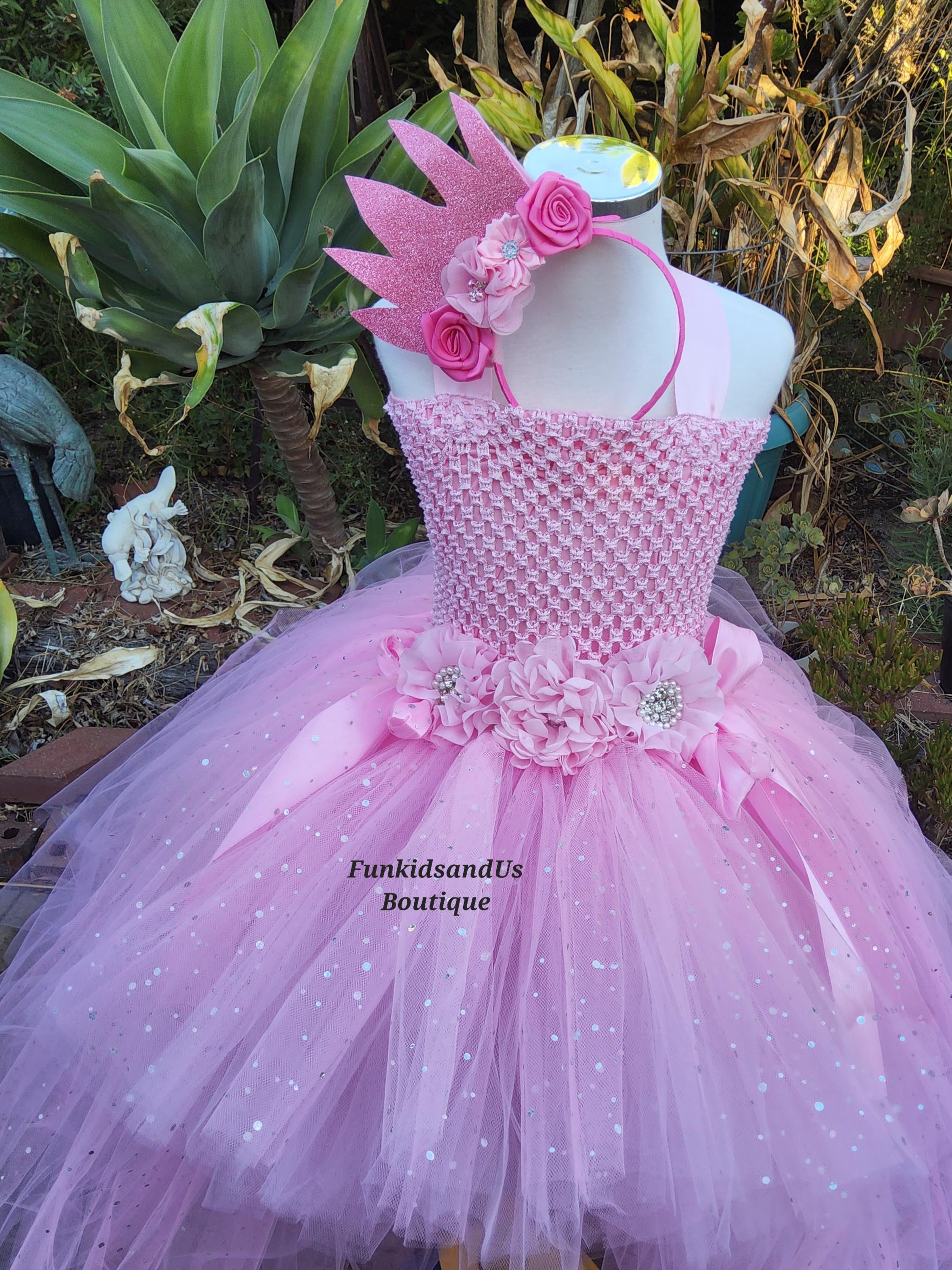Pink Sparkle Tulle Tutu Dress – High Low Fairy Princess Gown - Etsy