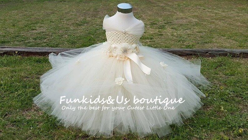 Beautiful Ivory Princess Tutu gown with Rhinestone etc Photo Shoots Perfect for Weddings