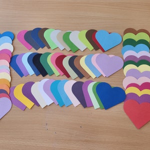 Cardstock de coração - 3,5 polegadas de cores mistas Heart Love Note Cardstock - formato de coração 20x escolha suas cores