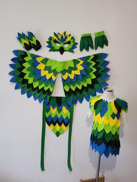 Disfraz De Pájaro Con Capa De Alas Y Máscara Para Niños – Set De Cosplay Para Carnaval, Halloween O Fiestas Temáticas, Talla Única Con Diseño Colorido