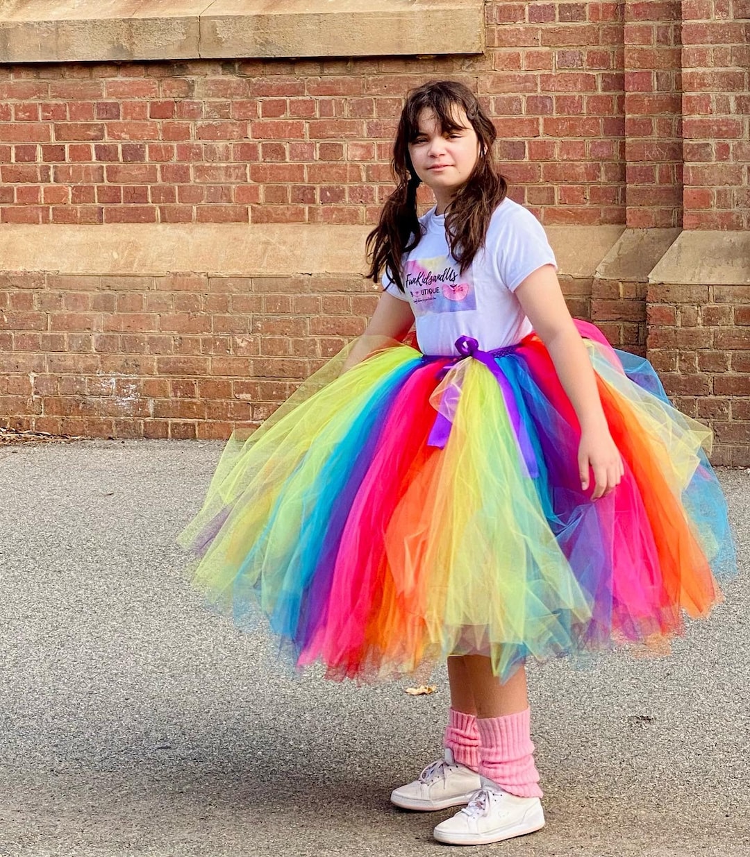 rainbow tulle skirt long