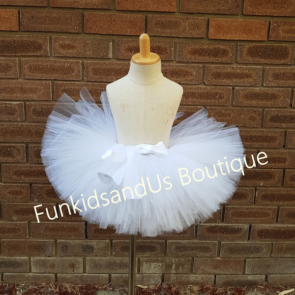 White  Baby Tutu Skirt- White  Baby Wedding Tutu - White Tutu - Angel tutu