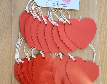 VENTA Etiquetas de regalo de corazón - 12pcs etiquetas de regalo de cartulina de corazón