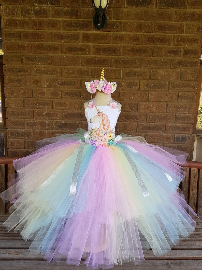 Pastel Dress first birthday Pastel Unicorn Tutu Dresses Birthday girl Unicorn Birthday Costume