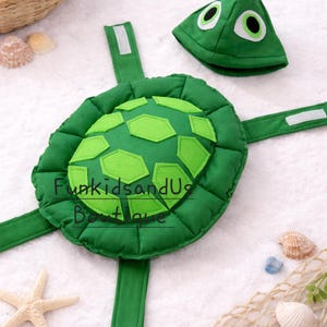 Plush Green Turtle Shell Costume: Kids' Padded Headpiece Set