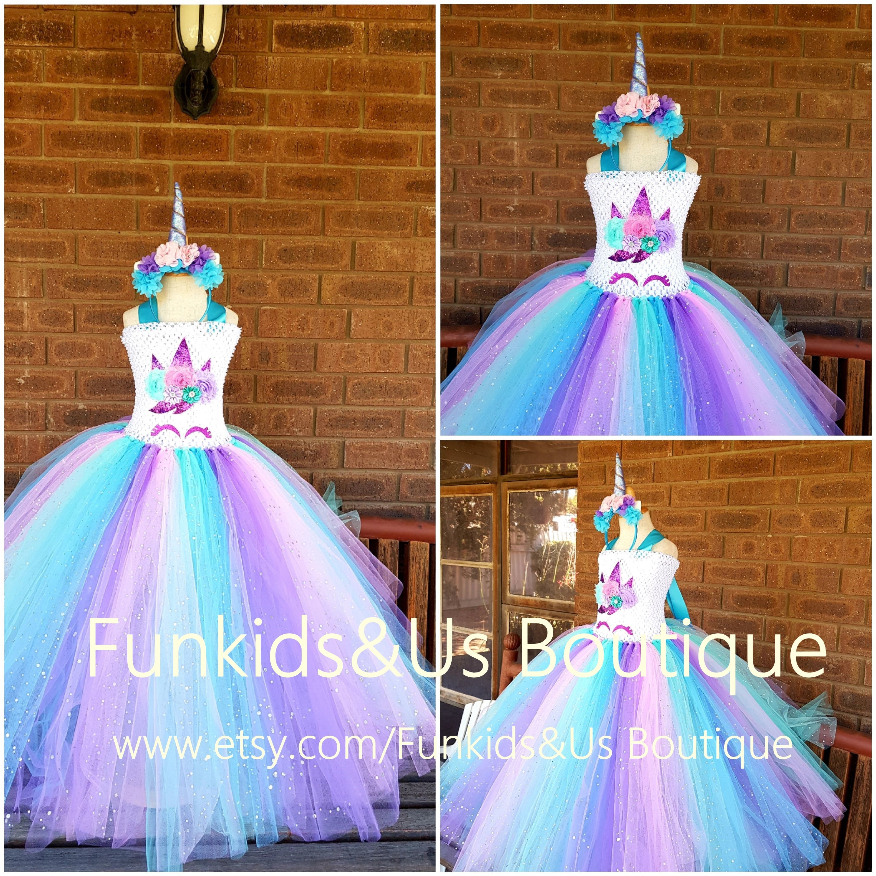 Rainbow Pastel Unicorn Tutu Dress 