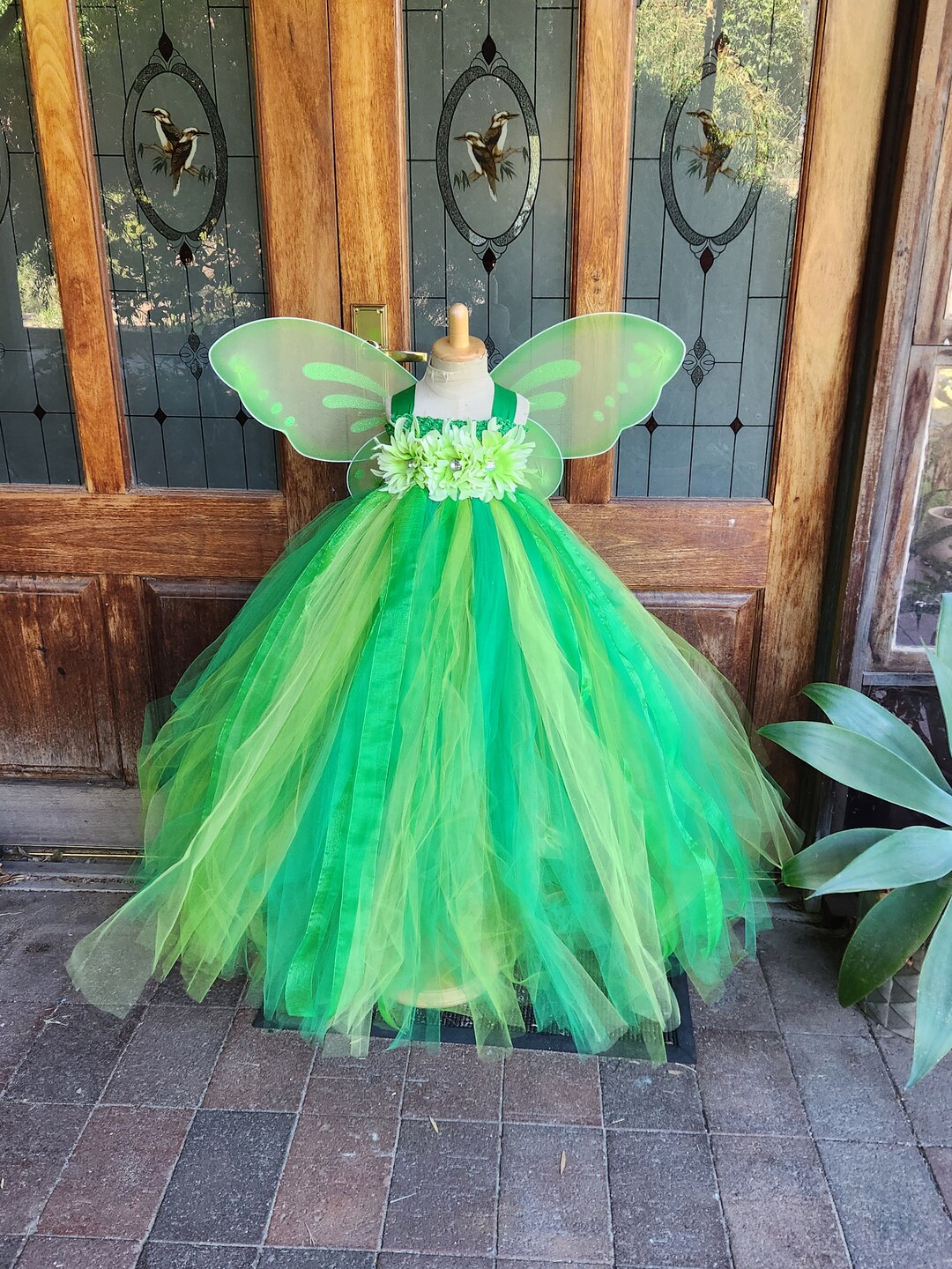 green emerald velvet dress Meri Meri Fairy Costume