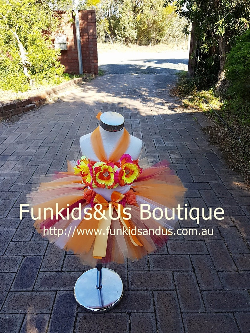 flower Tutu Dress- Luau Outfit Luau Dress, Birthday Tutu Dress Hula Girl Floral Tutu Dress