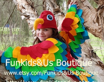 Vestito Completo Vestito Carnevale Pappagallo Vestito Pappagallo