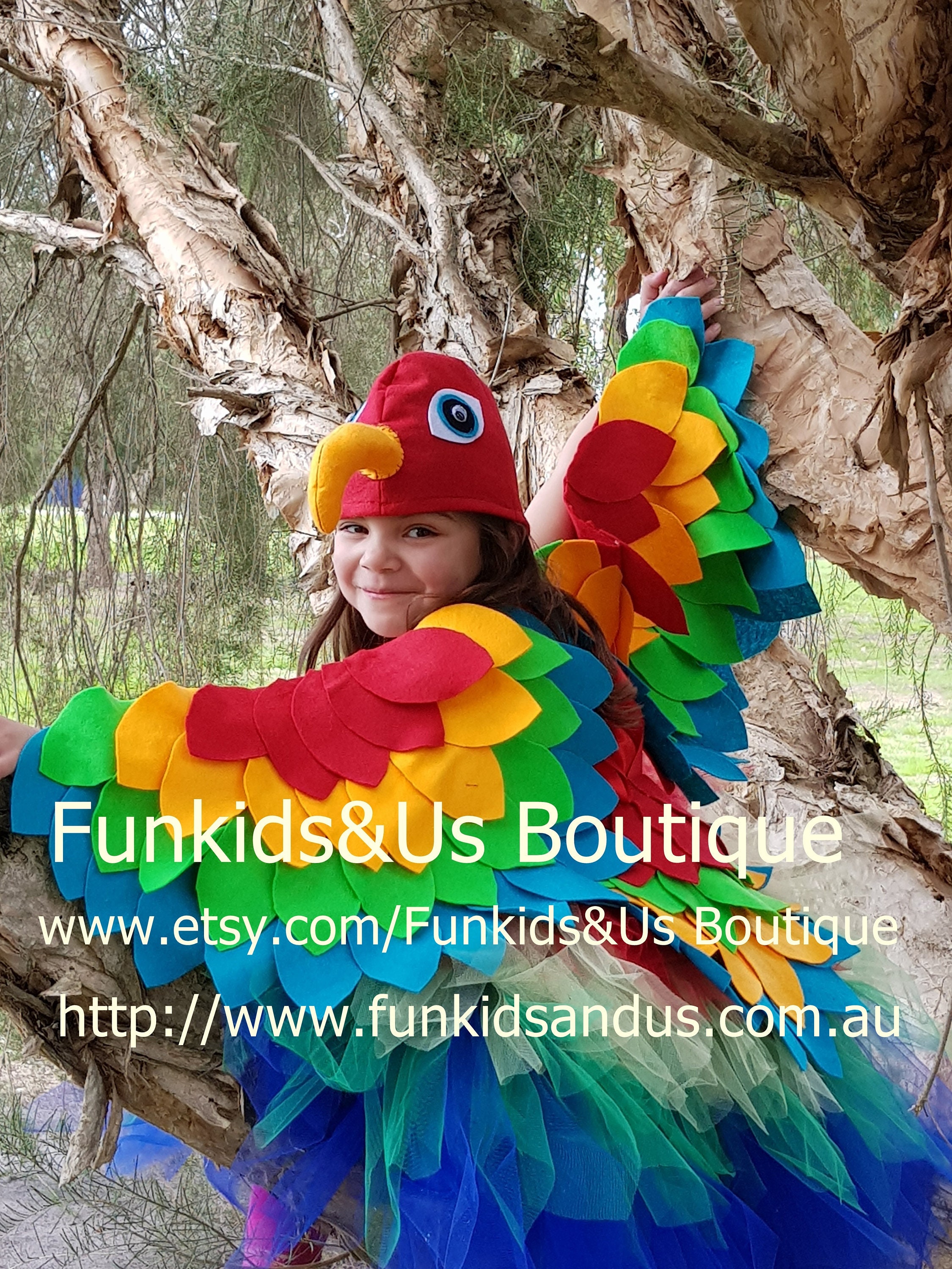 Child Full Length Bird Costume Accessory Parrot Wings