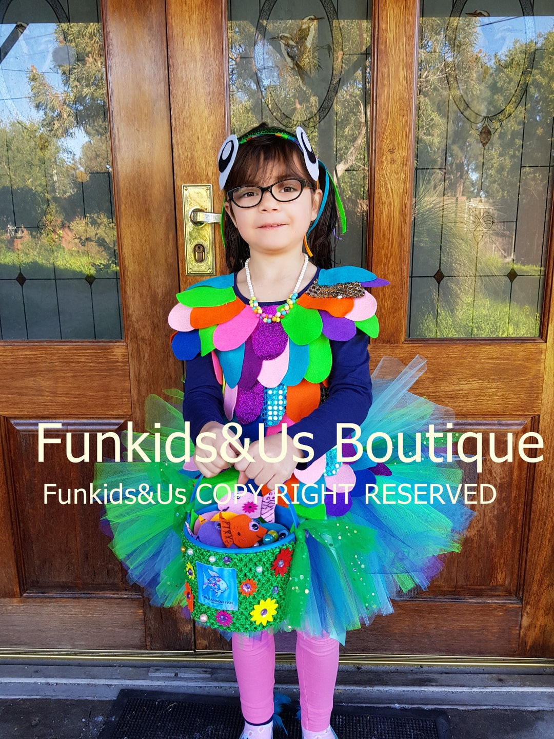 Rainbow Fish Tutu Rainbow Fish Dress Birthday Complete Set Costume Fish