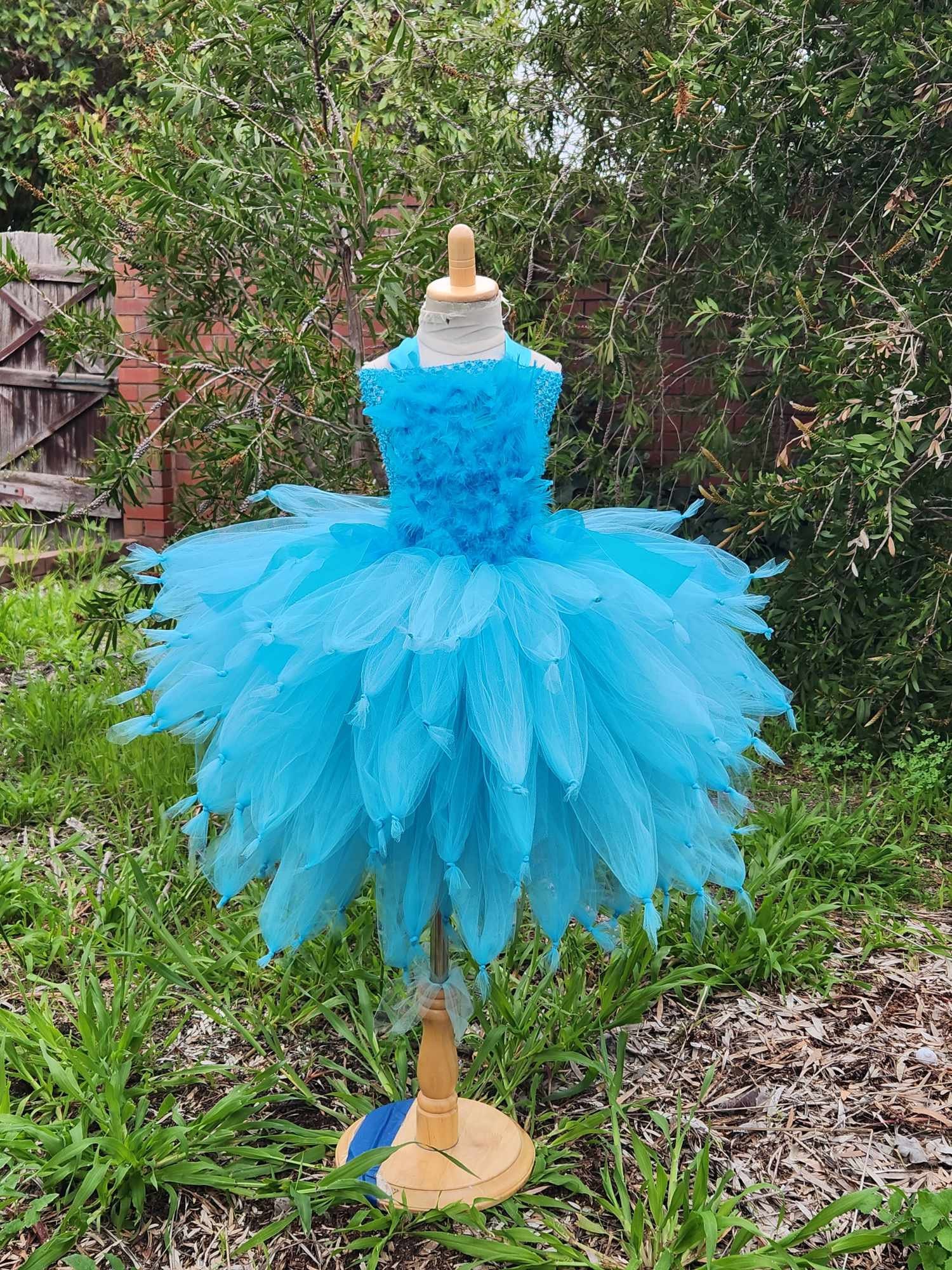 Blue Feather Tutu Dress: Handmade Princess Costume Outfit - Etsy Blue Feather Tutu Dress: Handmade Princess Costume Outfit - Etsy