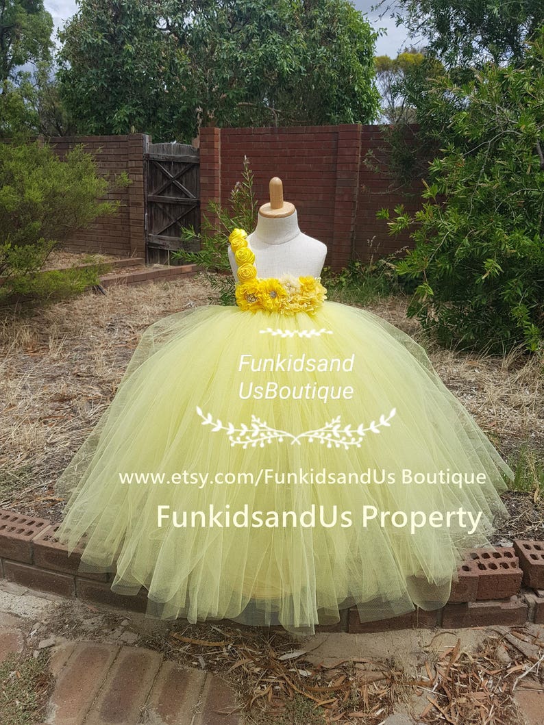 photo shoot Dress Pageant LemonPale Yellow Birthday Tutu Dress Yellow Flower girl Tutu Dress