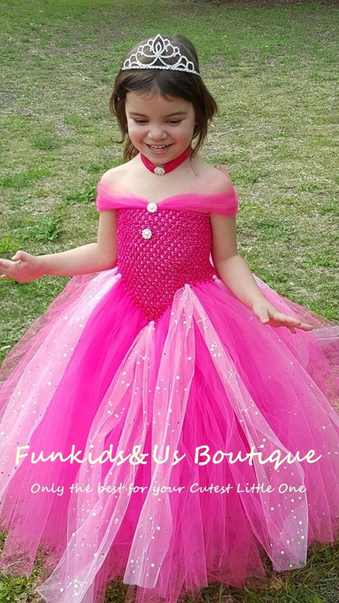 Hot Pink Gown Tutu Dress Stunning Pink Princess Gown Dress Etsy