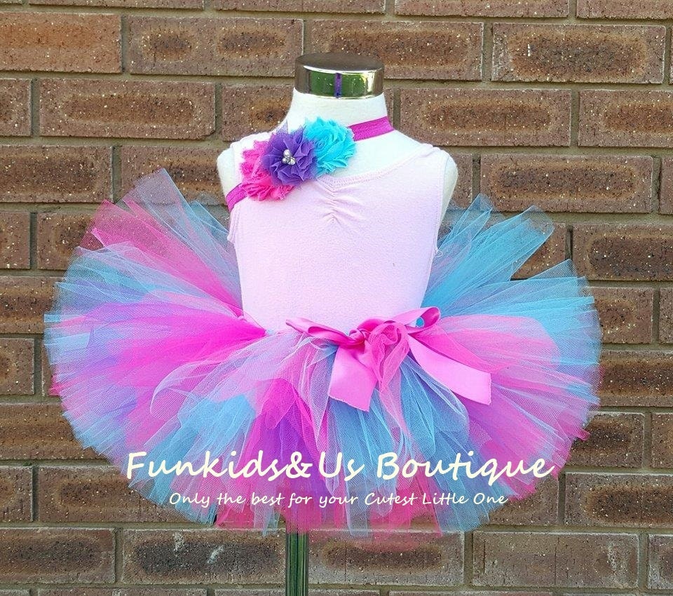 pink and blue tutu dress & Tulle Set: Ballet Outfit With Flower Headband Perfect for parties SCH006437_BE Navy Blue Floral Embroidered Color:Kelly Green