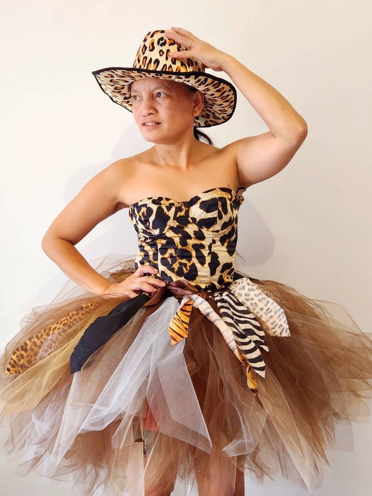 jungle party dress Wild Safari Tulle Skirt: Animal Print Rave Outfit