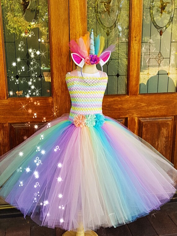 pastel unicorn tutu dress