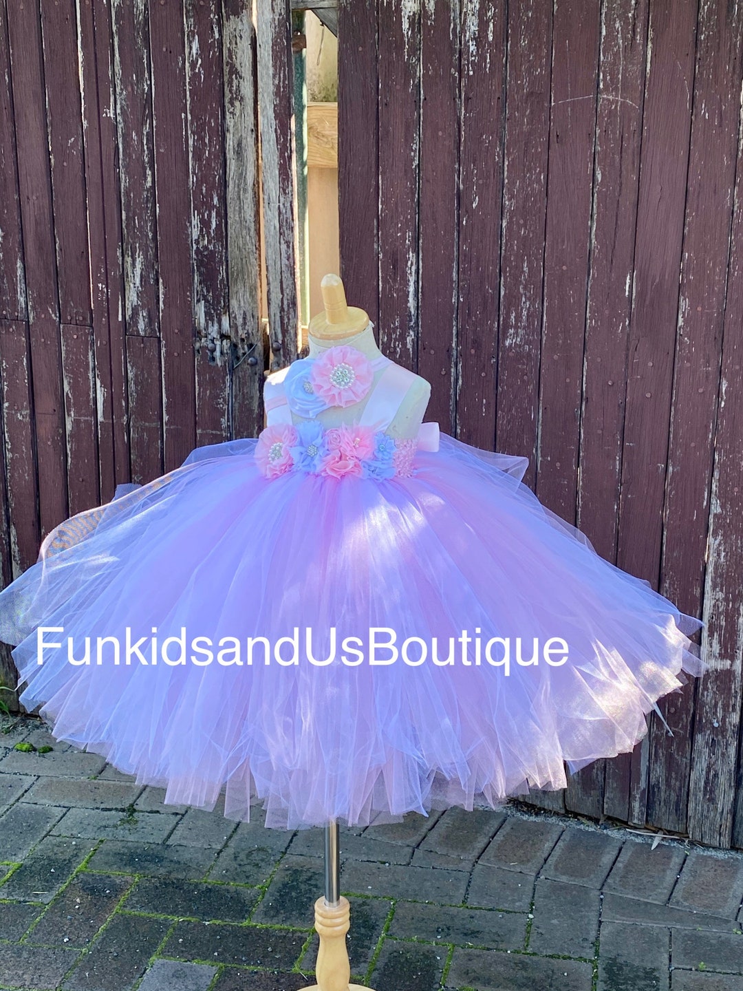 Pink and White Flower Girl Tutu Dress Pink White Dress Baby Tutu for ...