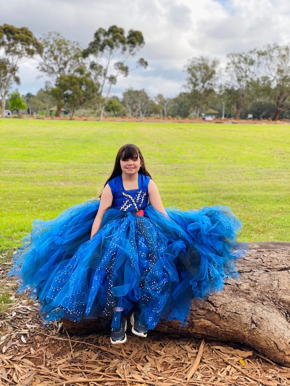 Royal Blue Glitter Tulle Tutu Dress: Princess Costume