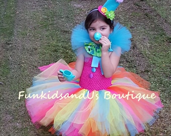 Disfraz de payaso de tul arcoíris: vestido de cumpleaños de carnaval